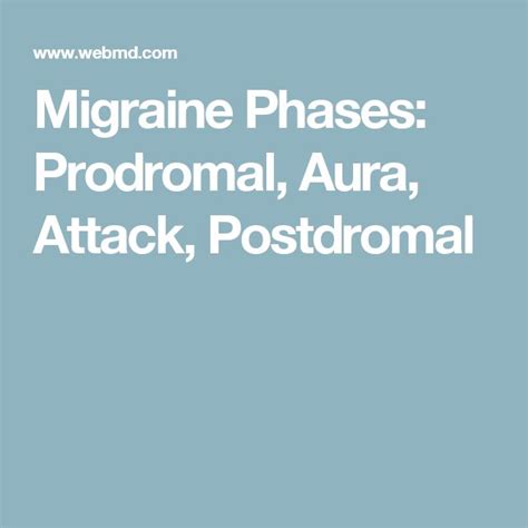 Migraine Stages & Symptoms: Prodromal, Aura, Attack, Postdromal