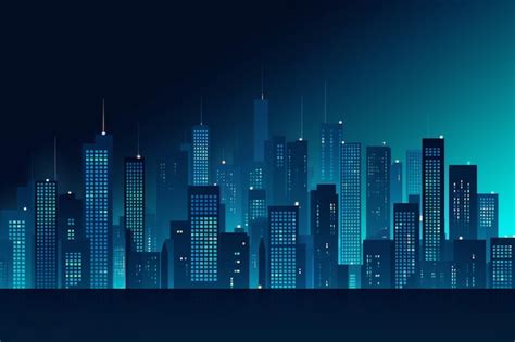 Premium AI Image | A night cityscape with a blue light.