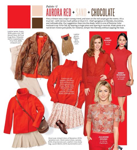 Fall Fashion Color Palette #1: Aurora Red + Sand + Chocolate Colour ...