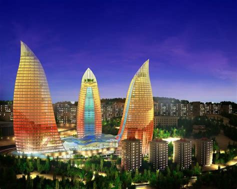 Flame Towers. Currently under construction in Azerbaijan | Unusual ...