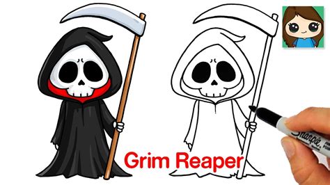 How to Draw the Grim Reaper Easy 💀Halloween Art - YouTube