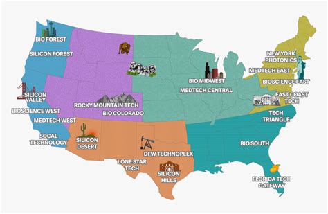 Silicon Maps Regions - Silicon Valley On Map, HD Png Download - kindpng