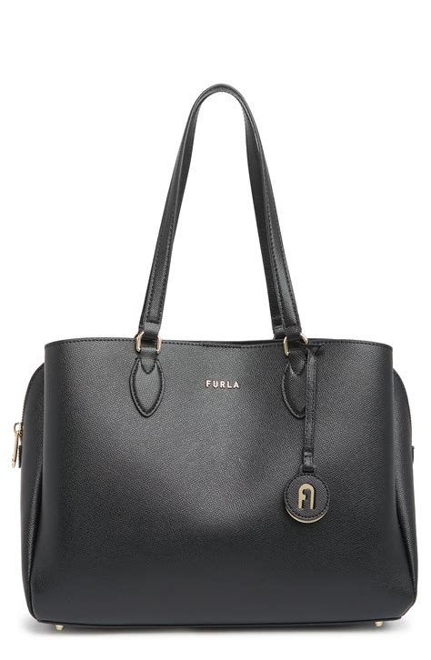 Furla Minerva Leather Tote In Nero | ModeSens