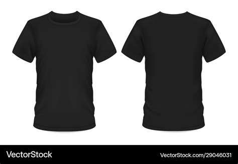 Mockup template men black t-shirt short sleeve Vector Image