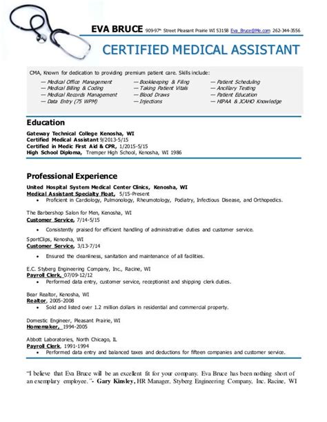 Certified Medical Assistant Resume- Eva Bruce