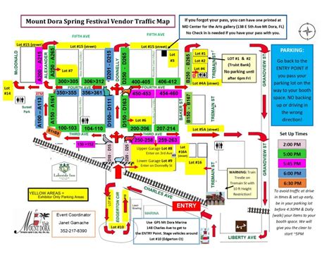 Artist/Vendor Traffic Map • Mount Dora Spring Festival of Arts and Crafts