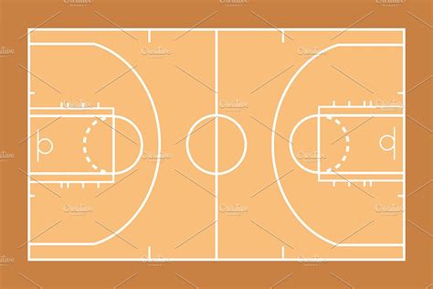 basketball court template | Object Illustrations ~ Creative Market