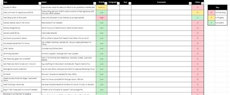 Move Project Plan – Simple (Excel) — The Office Management Group