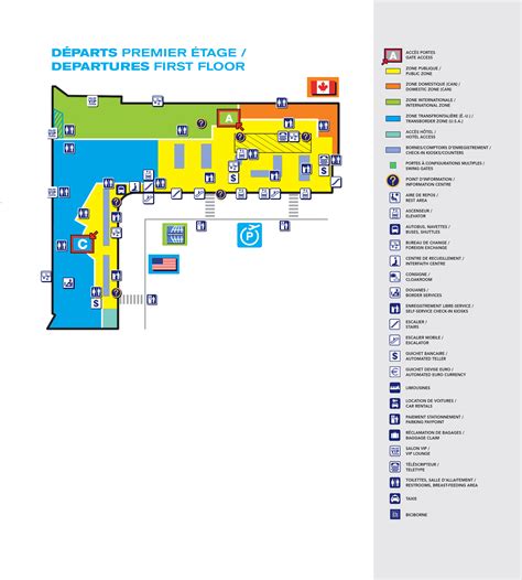 Montreal-Pierre Elliott Trudeau Airport Map (YUL) - Printable Terminal ...