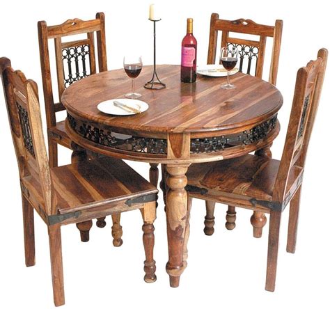 Jaipur Jali Sheesham Dining Set - Round with 4 Chairs in 2020 | Indian ...