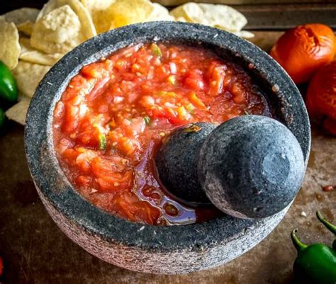 Homemade Salsa Using A Molcajete | Mexican Please