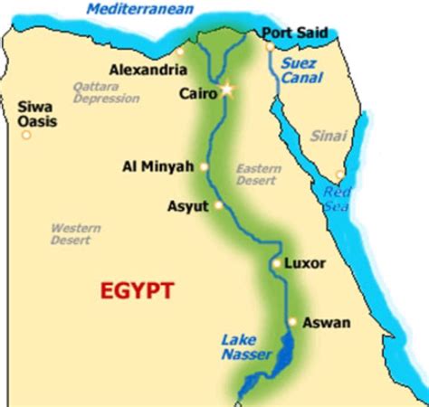 Ancient Egyptian Nile River Map