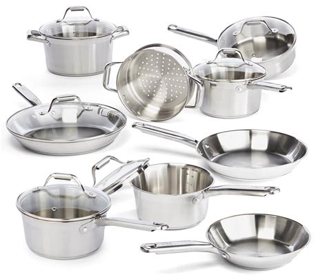 Amazon.com: T-fal C771SF Elegance Stainless Steel Cookware Set, 15 ...