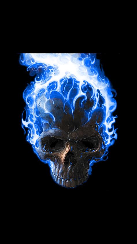 Blue ghost rider, fire, skull, HD phone wallpaper | Peakpx