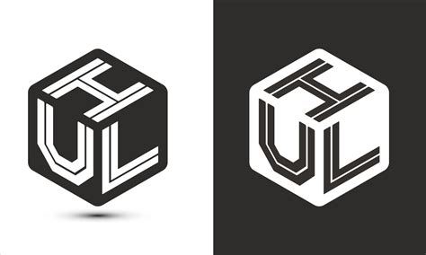 HUL letter logo design with illustrator cube logo, vector logo modern ...