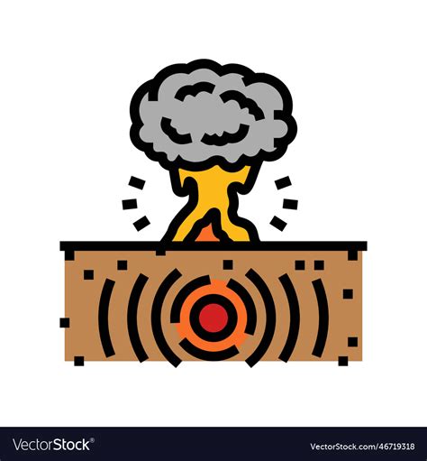 Explosion earthquake disaster color icon Vector Image