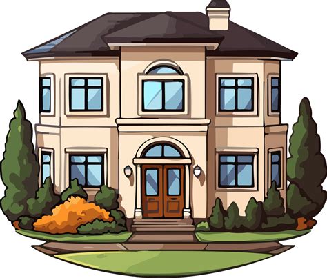 Mansion house cartoon style illustration, 25902071 Vector Art at Vecteezy