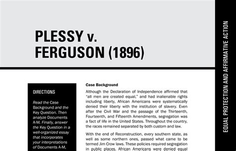 Plessy v. Ferguson - Case Background - Bill of Rights Institute