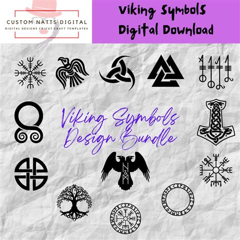 Viking Symbols Svg, Clipart, Digital Svg Files Bundle for Printing ...