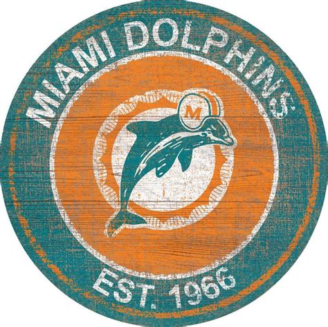 Distressed Miami Dolphins Retro Logo Sign | Logos de futbol, Fondos de ...