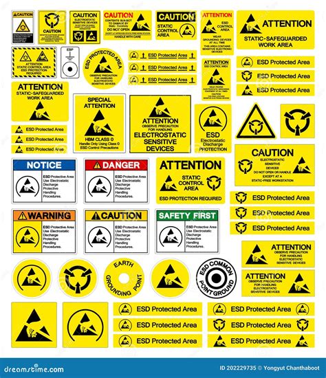 Electrostatic Sensitive Device (ESD) Symbol Sign Isolate On White ...