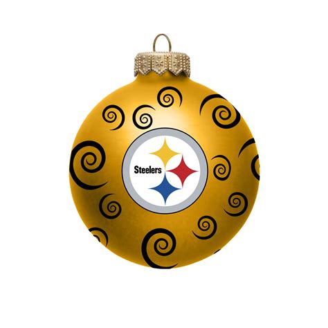 NFL Pittsburgh Steelers Ball Ornament with Swirls