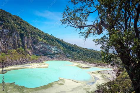 Kawah Putih crater lake , Bandung Indonesia. Taken from Sunan Ibu ...