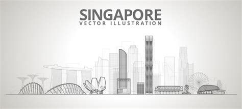 Singapore Skyline Vectors & Illustrations for Free Download | Freepik