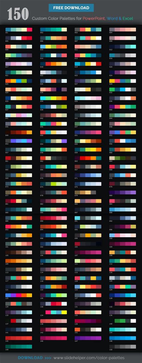 Custom color palettes for PowerPoint Word & Excel - Modern color ...