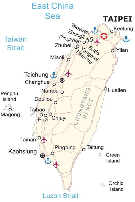 Map of Taiwan - Cities and Roads - GIS Geography