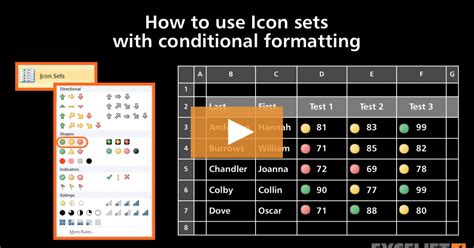 How to use Icon sets with conditional formatting (video) | Exceljet