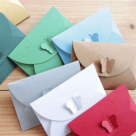 10pcs/lot 10.5*7cm Colorful Simple Butterfly Buckle Kraft Paper ...