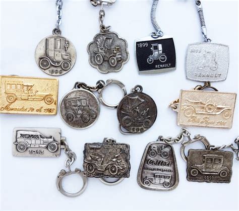 Vintage Automobile Classic Car Keychain Keyring / Lot of 12