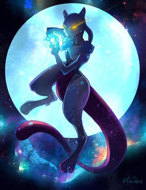 drawing mewtwo for myself to make as a print, because i love mewtwo :-0 ...