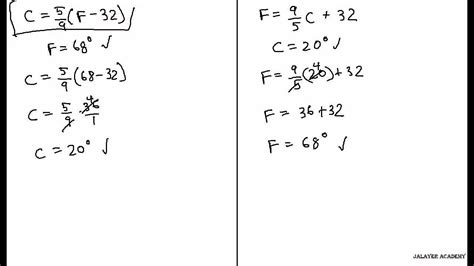 MATH - Temperature Conversion Formula - YouTube