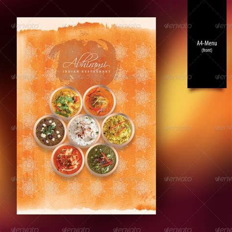 Indian Restaurant Menu set - A4 & Trifold Preview | Menu restaurant ...