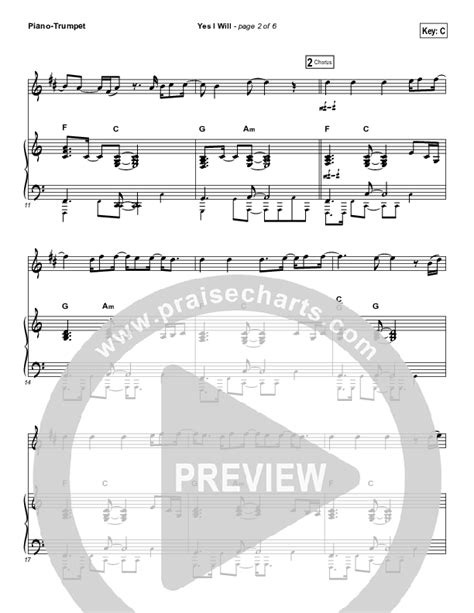 Yes I Will (Instrument Solo) Trumpet Solo Sheet Music PDF (Vertical ...