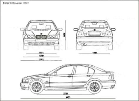 BMW 325i sedan '2001 - 2D drawing (blueprints) - 64758 - Model COPY ...