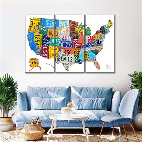 License Plate Map USA II Wall Art | Digital Art | by DESIGN TURNPIKE