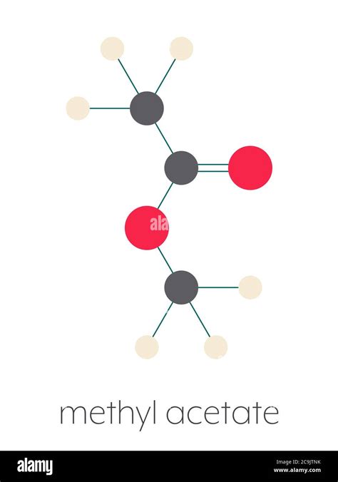 Methyl acetate solvent molecule. Stylized skeletal formula (chemical ...