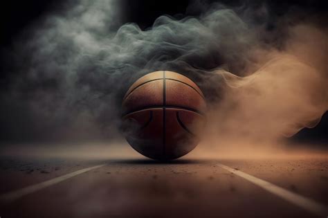 Premium Photo | Basketball on court floor close up in smoke Generative AI 7