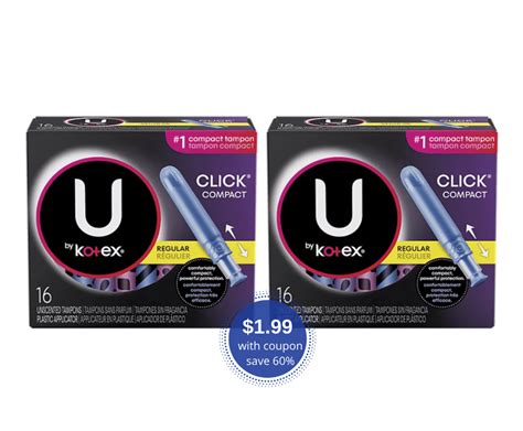 U by Kotex Click Tampons Just $1.99 a Box - Super Safeway