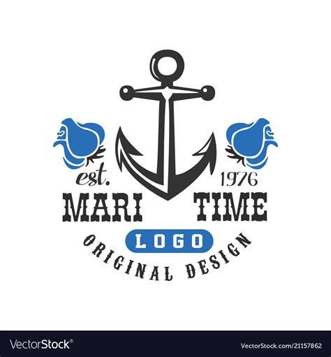 Maritime logo original design est 1976 retro Vector Image