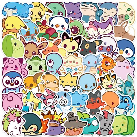 Q Pokemon Go Series 02 Kawaii Stickers 50Pcs/Set Anime DIY Fashion ...