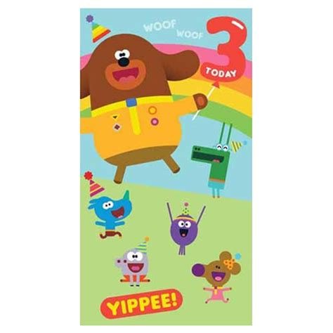 Hey Duggee 3 Today Birthday Card (HD002) - Character Brands