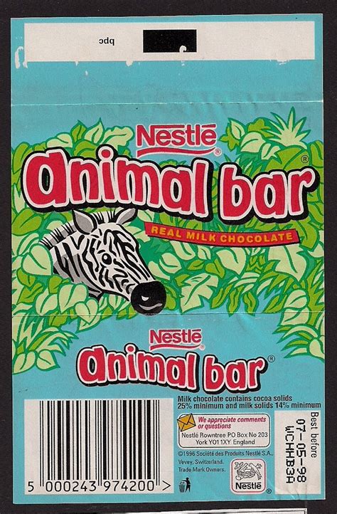 Nestlé Chocolate Wrappers!: Animal Bar (mini)