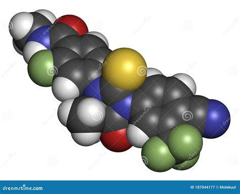 Enzalutamide Prostate Cancer Drug Molecule Stock Illustration ...