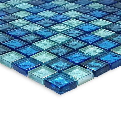 Blue Blend, 1" x 1" Mosaic Tile | GG82323B18 | Glass Tile for Pools ...