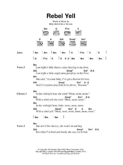 Rebel Yell by Billy Idol - Guitar Chords/Lyrics - Guitar Instructor