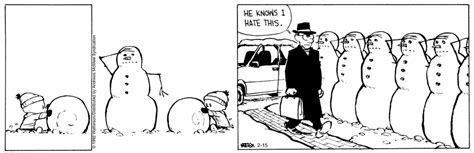 Calvin and Hobbes Snowman Theme Cartoons